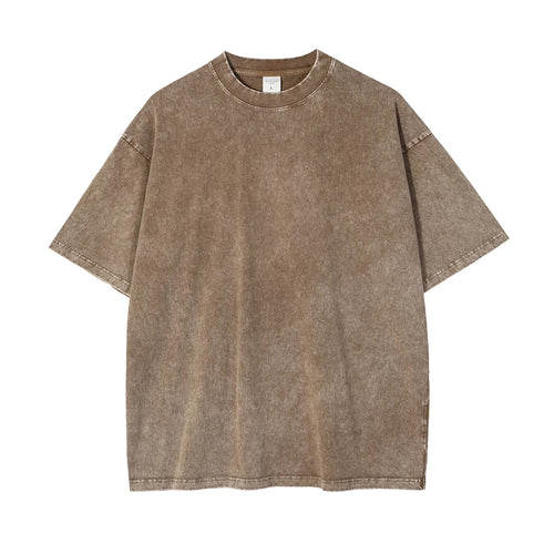 Obsidian Phoenix Luxury Washed Cotton T-Shirt - Unisex Loose-Fit Retro High-Street Solid Tee