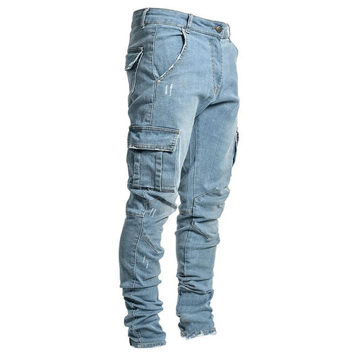 Celestial Comfort Slim Denim Cargo Pants - Celestial Comfort Clothing