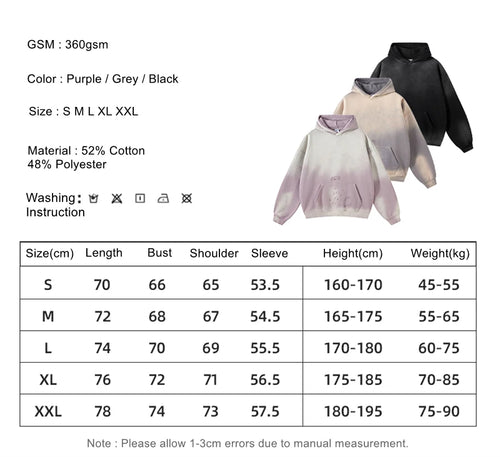 Obsidian Phoenix Unisex Luxury Monkey Washed Hoodie - 360gsm Loose-Fit Ripped Warm Fleece Hooded Pullover