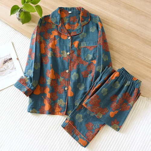 Celestial Comfort Women’s 100% Cotton Vintage Pajama Set - Celestial Comfort Clothing