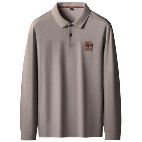 Obsidian Phoenix Luxury Embroidered Polo Shirt - High-End Long Sleeve Men’s Fashion Shirt in Sizes Up to 8XL