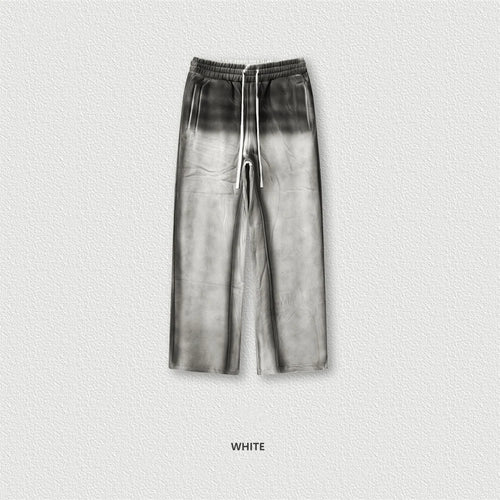 Obsidian Phoenix Unisex Luxury Paint Washed Fleece Pants - 345gsm Loose-Fit Straight-Leg Thick Warm Trousers
