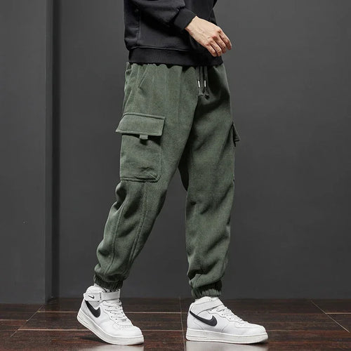 Celestial Comfort Streetwear Men's Corduroy Harem Cargo Sweatpants - Celestial Comfort Clothing