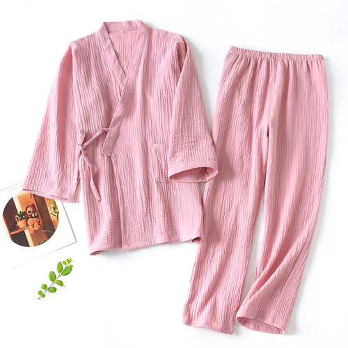 Celestial Comfort Cotton Kimono Pajama Set - Celestial Comfort Clothing