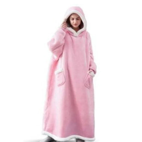Obsidian Phoenix Super Long Flannel Blanket with Sleeves - Wearable Blanket