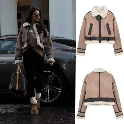 Obsidian Phoenix Women's Luxury Sheepskin Bomber Jacket