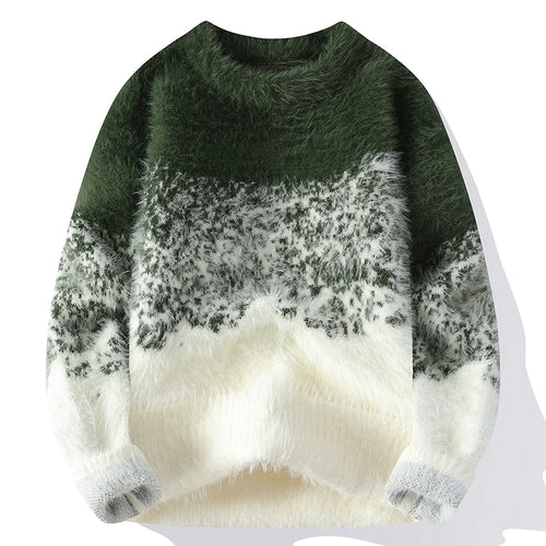 Obsidian Phoenix Luxury Mink Cashmere Pullover - Top-Grade Soft Warm Korean Harajuku Men’s Christmas Sweater