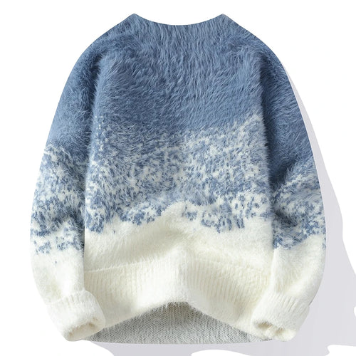Obsidian Phoenix Luxury Mink Cashmere Pullover - Top-Grade Soft Warm Korean Harajuku Men’s Christmas Sweater