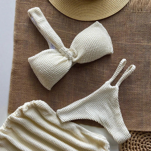 Obsidian Phoenix Women's Luxury 3-Piece Micro Bikini Set - Sexy Brazilian Thong Swimwear for Beachwear