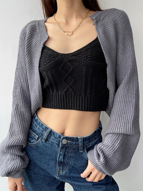 Celestial Comfort Women's Short Knitted Cardigan - Chic Vintage Minimalist Summer Top - Celestial Comfort Clothing