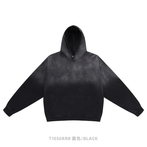 Obsidian Phoenix Luxury Washed 380gsm Hoodie - Unisex Retro 100% Cotton Loose Pullover Streetwear