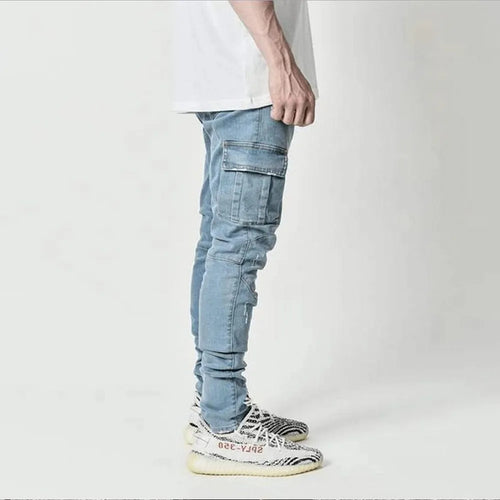 Celestial Comfort Slim Denim Cargo Pants - Celestial Comfort Clothing