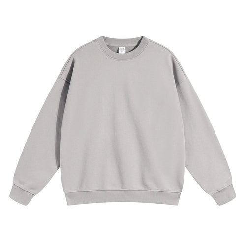 Obsidian Phoenix Unisex Luxury Terry Sweatshirt - 430gsm Loose-Fit Solid O-Neck Pullover