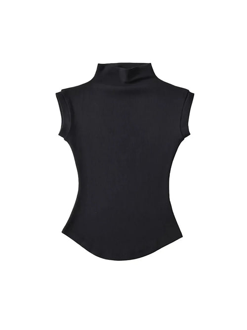 Obsidian Phoenix Women's Luxury Sleeveless Turtleneck Top