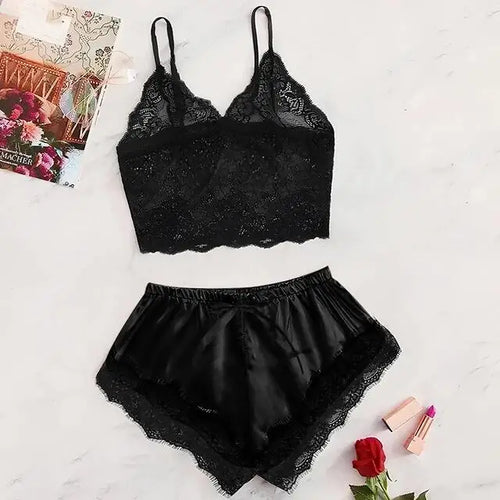 Celestial Comfort Women’s 2-Piece Lace Pajama Set - Celestial Comfort Clothing