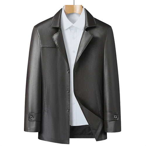 Obsidian Phoenix Luxury Business Casual Leather Blazer - High-End Loose-Fit Men’s Jacket in Sizes Up to 8XL