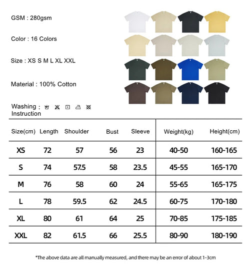 Obsidian Phoenix Luxury Men's and Women's Solid 280gsm Cotton T-Shirt - Oversized Loose O-Neck Summer Tee