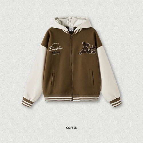 Obsidian Phoenix Unisex Luxury Retro Baseball Jacket - 530gsm Thick Cotton-Lined Hooded