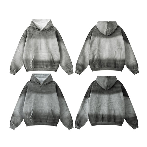 Obsidian Phoenix Unisex Luxury Paint Fleece Hoodie - 345gsm Solid Loose-Fit Warm Hooded Pullover