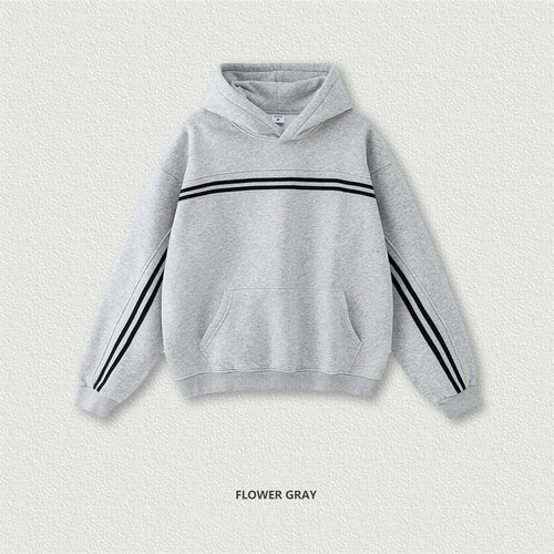 Obsidian Phoenix Unisex Luxury Ribbon Fleece Hoodie - 332gsm Retro Washed Loose-Fit Warm Hooded Pullover