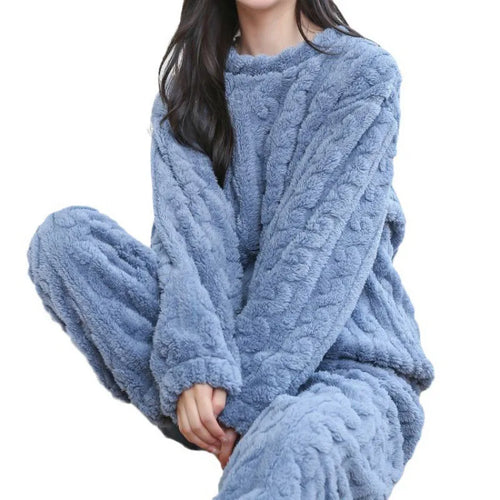 Celestial Comfort Women’s Thickened Coral Velvet Pajama Set - Celestial Comfort Clothing