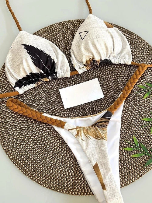 Obsidian Phoenix Women's Luxury High-Waist Zebra Print Bikini Set