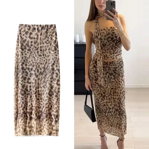Celestial Comfort Leopard Print Tulle Midi Skirt - Celestial Comfort Clothing