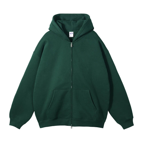Obsidian Phoenix Luxury Double-Headed Zipper Fleece Hoodie