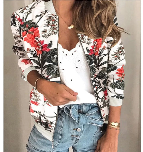 Obsidian Phoenix Women's Luxury Floral Bomber Jacket - Elegant Slim