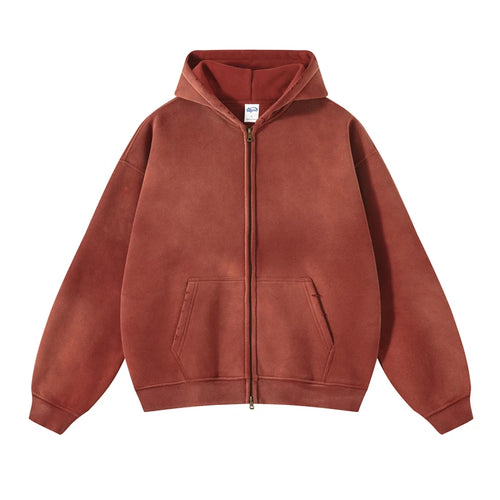 Obsidian Phoenix 360gsm Unisex Luxury Spray-Dyed Zipper Hoodie