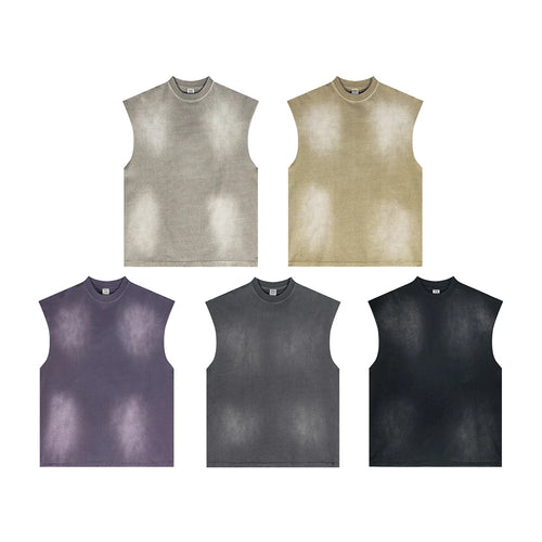Obsidian Phoenix Unisex Luxury Monkey Washed Cotton Tank Top - 310gsm Oversized Sleeveless Tee Vest