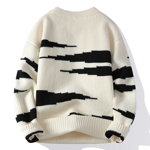 Obsidian Phoenix Luxury Printed Knit Sweater - High-End Thick Warm Men’s Fashion Pullover Jumper