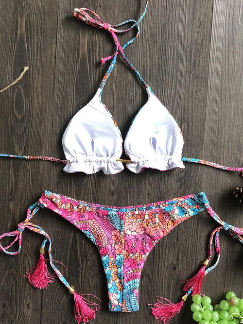 Obsidian Phoenix Women's Luxury Floral Print Bikini Set