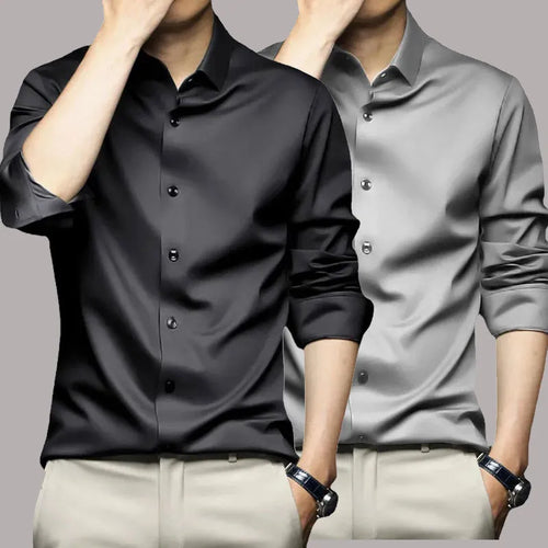 Obsidian Phoenix Men's Luxury Wrinkle-Resistant White Shirt