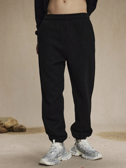 Obsidian Phoenix Unisex Luxury Solid Fleece Sweatpants - 400gsm Basic Loose-Fit Warm Joggers