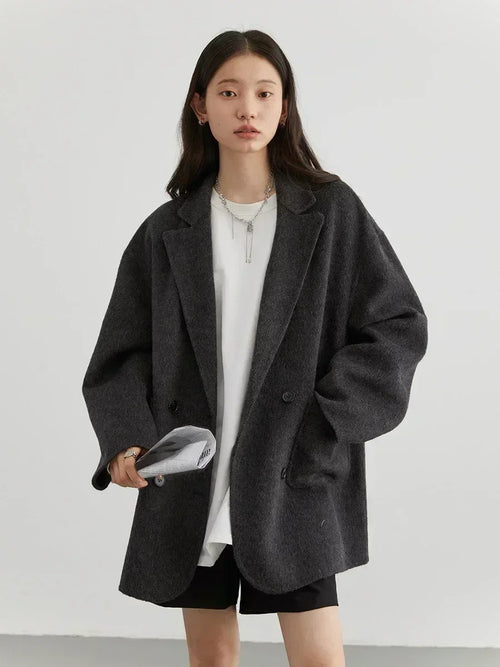 Obsidian Phoenix Women's Luxury Double-Breasted Wool Coat