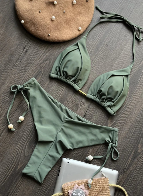 Obsidian Phoenix Women's Luxury Triangle Bikini Set