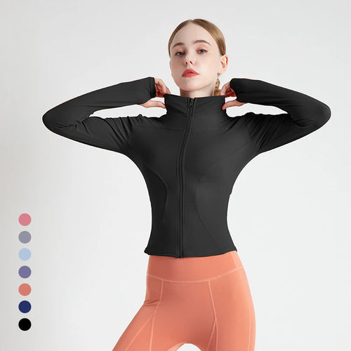 Celestial Comfort Slim Fit Women’s Tracksuit Jacket – Long Sleeve Yoga Top with Thumb Holes - Celestial Comfort Clothing