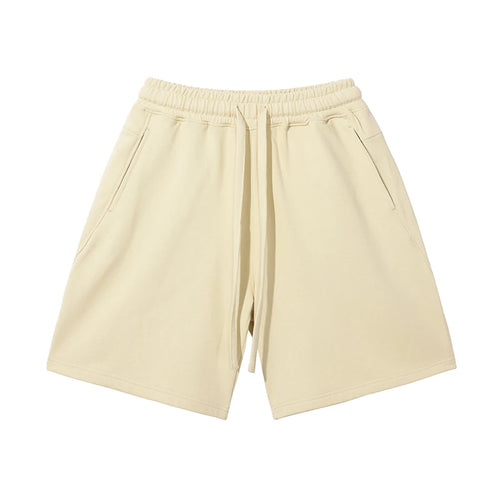 Obsidian Phoenix Unisex Luxury Cotton Shorts - 380gsm Oversized Solid High Street Short Pants