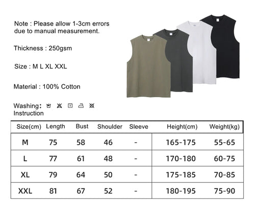 Obsidian Phoenix Unisex Luxury Solid Cotton Tank Top - Side Slit Back Patchwork Sleeveless Tee