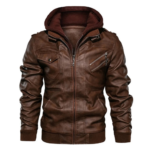 Obsidian Phoenix Men's Luxury PU Leather Jacket - Casual Motorcycle Biker Coat