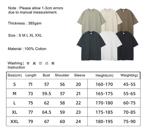 Obsidian Phoenix Luxury 385gsm Heavyweight Cotton T-Shirt - Unisex Oversized High-Street Solid Tee