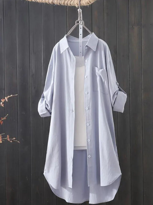 Celestial Comfort Women’s White Midi Shirt - Celestial Comfort Clothing