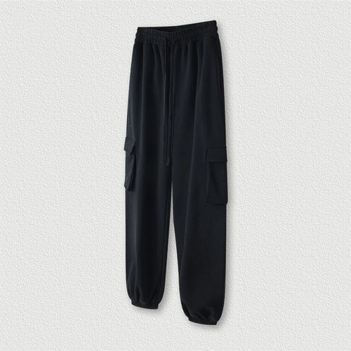 Obsidian Phoenix Unisex Luxury Fleece Cargo Pants - 365gsm Loose-Fit Warm Joggers
