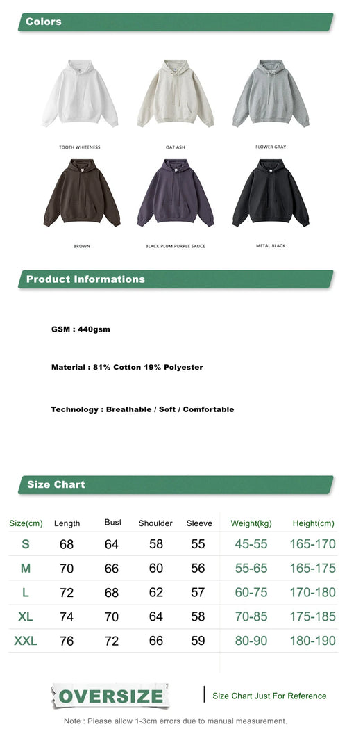 Obsidian Phoenix Unisex Luxury Heavyweight Hoodie - 440gsm Solid Knitted Loose-Fit Hooded Pullover