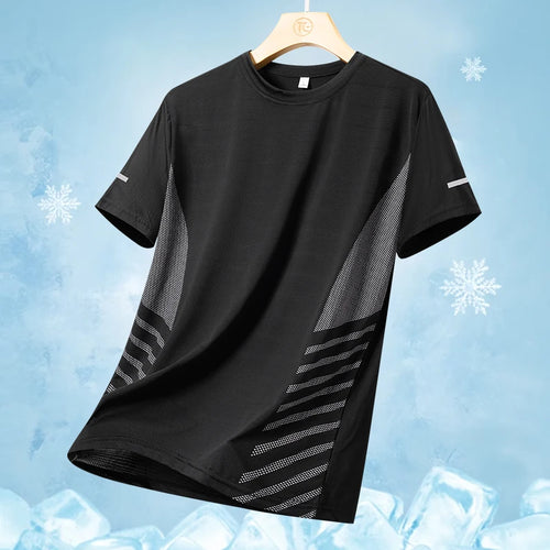 Celestial Comfort Ice Silk Reflective Sports T-Shirt – Lightweight, Breathable Short Sleeve Top - Celestial Comfort Clothing