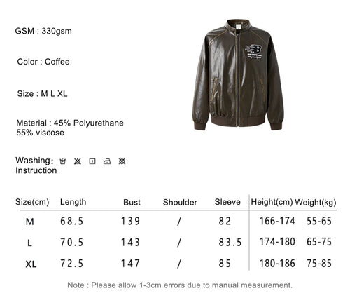 Obsidian Phoenix Unisex Luxury Vintage PU Leather Motorcycle Jacket