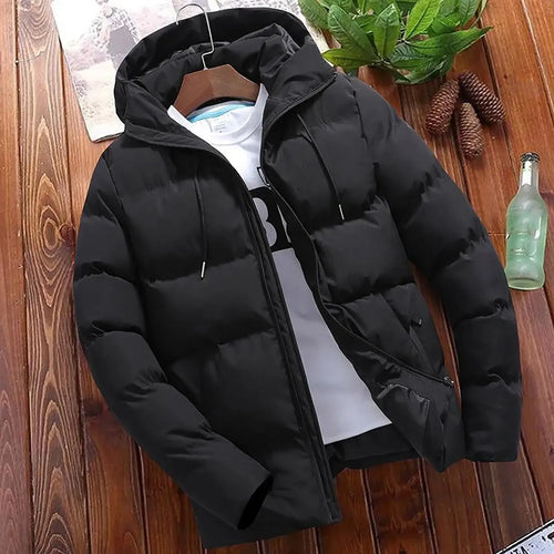 Obsidian Phoenix Men's Luxury Hooded Puffer Jacket