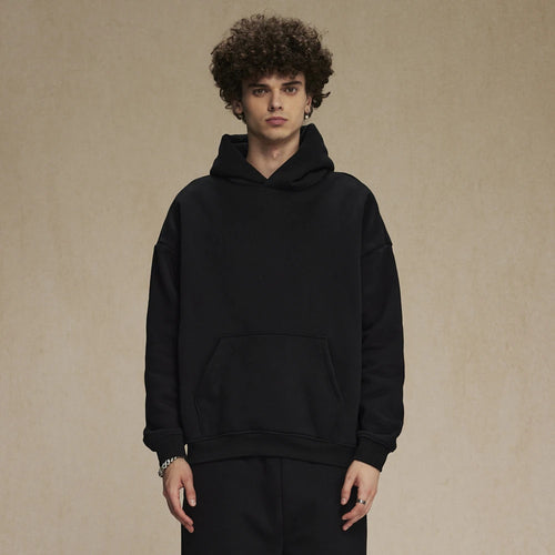 Obsidian Phoenix Unisex Luxury Solid Fleece Hoodie - 400gsm Oversized Warm Hooded Pullover