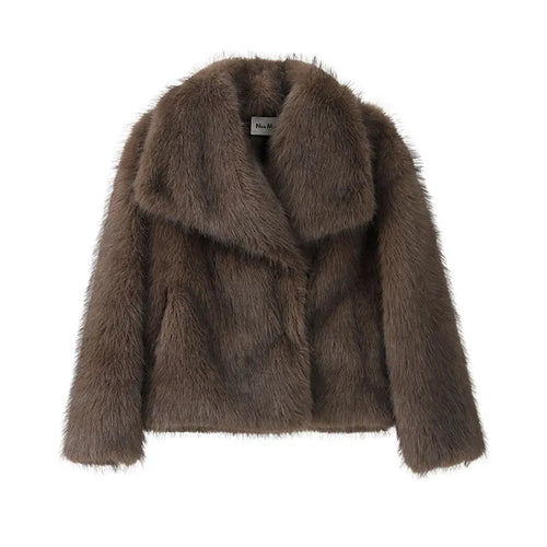 Obsidian Phoenix Women's Luxury Gradient Faux Fox Fur Coat